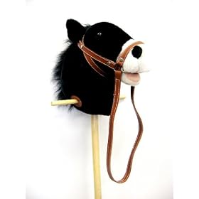 Stick Horse with Sound-Black by Barnyard Farm Friends