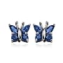 Sterling Silver Sapphire Butterfly Earrings