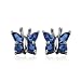 Sterling Silver Sapphire Butterfly Earrings