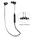 Bluetooth Headset, Sweatproof V4.0 Wireless Bluetooth Earphones In-Ear Headphones Earbuds with Microphone & Stereo for Sports Earpiece with Magnet Attraction (Black)