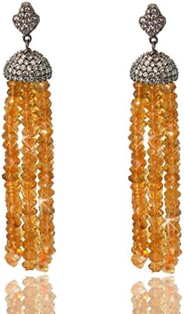All Eyes on Me Tassel Earrings in Citrine