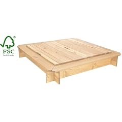 Sandkasten Sandkiste mit Deckel naturbelassen Ma� 140 x 140 cm Sandkastentiefe 20 cm