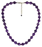 14k Gold Filled Amethyst & Plain Beaded Necklace, 16-18