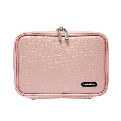 CaseCrown Double Memory Foam Pouch Case For Sony PRS-505 Portable Digital e-Reader System (Alligator Pink)