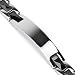 Spikes 316L Mens Stainless Steel Black Ceramic Link Bracelet ID Plate