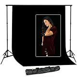 [54421] 10' x 20' Black Muslin Background with Support System and Carry Bag and 3 Clamps--Steve Kaeser since 1989