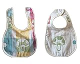 ビブ 赤ちゃん 6重ガーゼ サイズ調整可能 柔らかい綿 前掛け2枚セット (フーリサイズ, キノコ)