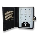 Silver Cross Pendant W/ Gemstones of Bible Gift Set New