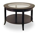 Bonded Leather Coffee Table With Glass Top