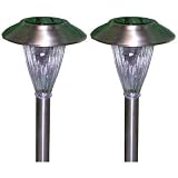 HomeBrite Solar 30806 Large Stainless Steel Solar Lamps - Alpine - 2 Pack