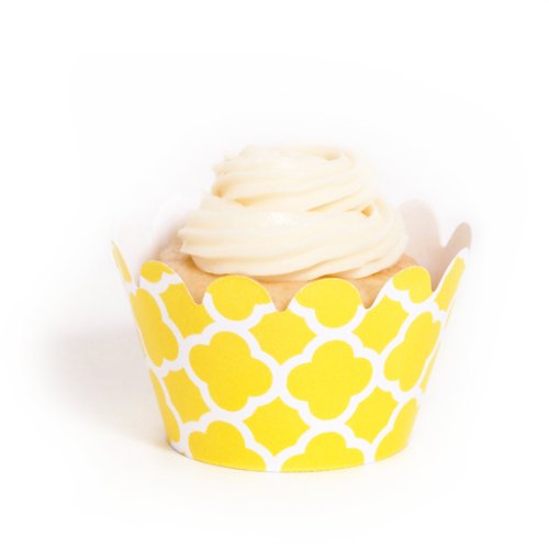 Dress My Cupcake Mini Yellow Spanish Tile Cupcake Wrappers, Set of 18