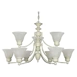 Nuvo Lighting Empire Textured White Nine-Light Chandelier