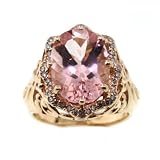 Gold-Exotic: 14K Peach Morganite abd Diamond Ring