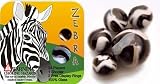 Mega Marbles - ZEBRA MARBLES NET (1 Shooter Marble, 24 Player Marbles & 2 Display Rings)
