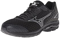 Mizuno Men's Wave Rider 19 Running Shoe, Black/Dark Shadow, 7.5 D US
