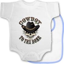 Funny Cowboy Skull Bib and Onesie