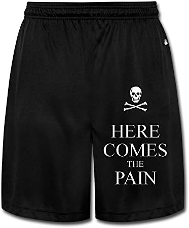 GLK300 Geek Here Comes The Pain Short Sweatpants For Mens Size L Black
