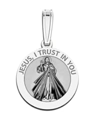 Divine Mercy Medal - Available in Solid 14K Yellow or White Gold, or Sterling Silver