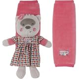 Tuc Tuc Newborn to Toddler Car Seat Harness Pads, Strap Cover Buddies. Raccoon Girl. Magic Forest Collection. Pink.