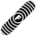 Foundation Vertigo Black Skateboard Deck - 7.75 in. x 31.5 in. - Black / White