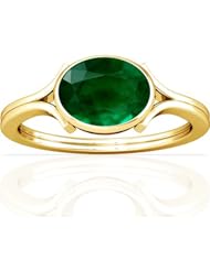 18K Yellow Gold Oval Cut Emerald Solitaire Ring