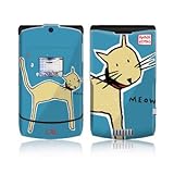 Cat Design Protective Skin Decal Faceplate for Motorola RAZR V3xx Cell Phones
