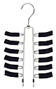 Friction Tie Rack and Scarf Hanger - Non-slip (Black/Chrome) (11 1/2"H x 6 1/2"W)