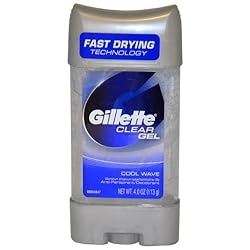 Gillette Anti-perspirant/deodorant Clear Gel, Cool Wave, 4-Ounce Stick (Pack of 6)