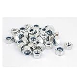 uxcell　ロックナット ナイロン製　インサート　シルバートーン　M14x2.0mm 50個入