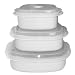 Kitchen & Housewares : Calypso Basics 3-Piece Microwave Steamer Set, White