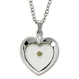 Sterling Silver Heart Necklace with Centered Mustard Seed Women's Religious Jewelry Mustard Seed Jewelry Gift Boxed w/Chain 18