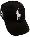 Polo Ralph Lauren Big Pony Hat Cap Black with White pony