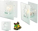 Produkt-Bild: Teelichtst&auml;nder aus Glas mit Stern f&uuml;r Weihnachten