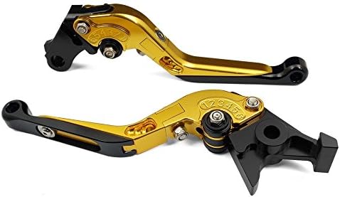 Motorstar Motorcycle Dirt Bike CNC Billet Sport Adjustable Foldable Extendable Long Length Style Brake & Clutch Levers Set Gold For TRIUMPH Bonneville/SE/ T100 2006 2007 2008 2009 2010 2011 (T-333/F-14)