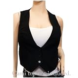 Plus Size Lace Back Cropped Tie Off Sash Vest Black