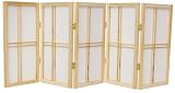 2ft. Cross Hatch Desktop Japanese Mini Shoji Privacy Screen Room Divider - 5 Panel Natural