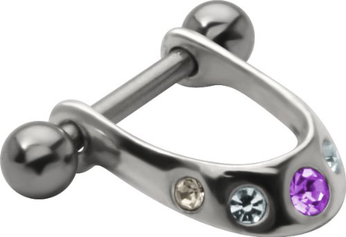 PINK & BLACK Five Gem Micro Dangle - 925 Sterling Silver Helix Cartilage Earring