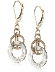 14k Two Tone Gold Dangle Earrings