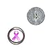 Breast Cancer Pink Ribbon Metal Craft Sewing Novelty Buttons - Set of 4