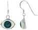 Sterling Silver Blue Eyeball Earrings 3/8 (11mm)