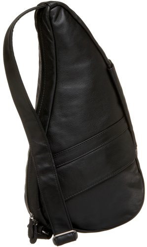 AmeriBag Small Classic Leather Healthy Back Bag,Black,one size
