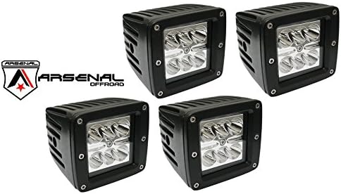 3" LED Driving Light Dually D2 3x3 ATV Tractor Jeep Motorcycle Bike Boat Spot Pod Light Beam (Pack of 4)