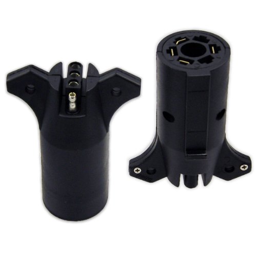 4-Wire to 7-Wire Trailer RV Plug Adapter Converter
