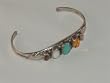 Navajo Multi Stone Sterling Silver Bracelet - BR-0045