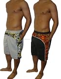 2 Mens Swimming Trunks Shorts Black and Grey Size Large