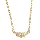 Black Hills Gold 10K Double Leaf Necklace