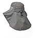 Neck Flap Sun Hat with Wide Brim, UPF 50+ Hiking Safari Fishing hat for Women Men, Sun Protection Hat for Summer Adventures Gray