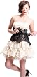 Strapless Bustier Contrast Lace and Crinoline Ruffle Prom Mini Dress Junior Plus Size