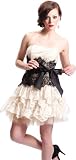 Strapless Bustier Contrast Lace and Crinoline Ruffle Prom Mini Dress Junior Plus Size
