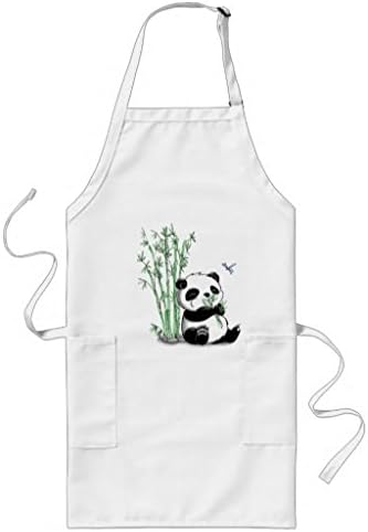 Panda Eating Bamboo Long Apron
